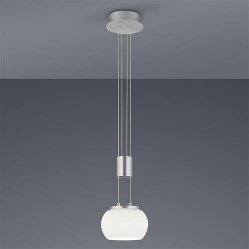 Madison Matt Nickel LED Rise And Fall Ceiling Pendant 342010107