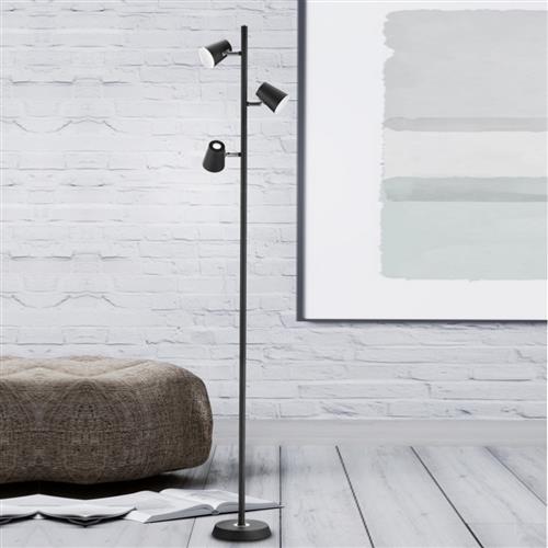 Narcos LED Matt Black Touch Floor Lamp 473190332