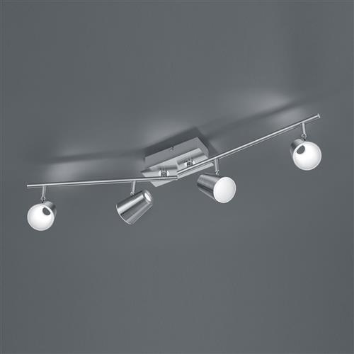 Narcos LED Matt Nickel Four Light Ceiling Spot 873110407