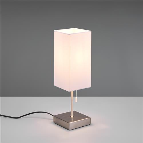 Ole Matt Nickel And White Shade USB Table Lamp R51061007