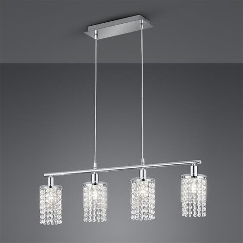 Posh Chrome & Clear Glass Large Ceiling Pendant R30764006