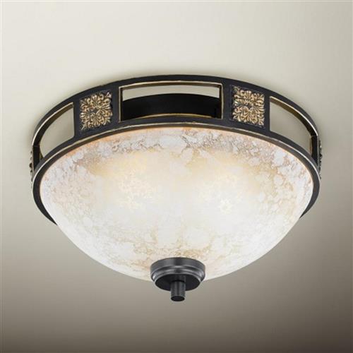 Quinta 2-Light Rustic Flush Ceiling Fitting 608100224