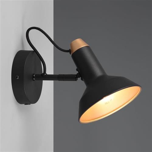 Roxie Matt Black And Gold Single Wall Light 811900132