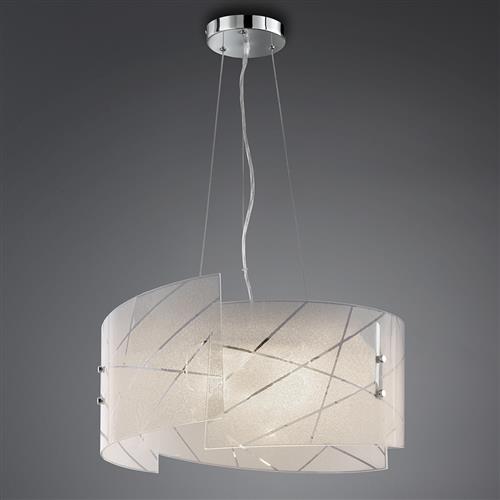 Sandrina Chrome 3-Light White Glass Pendant 301200300