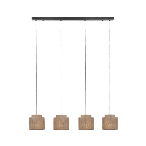 Smilla Black And Natural Four Light Ceiling Pendent 366800436