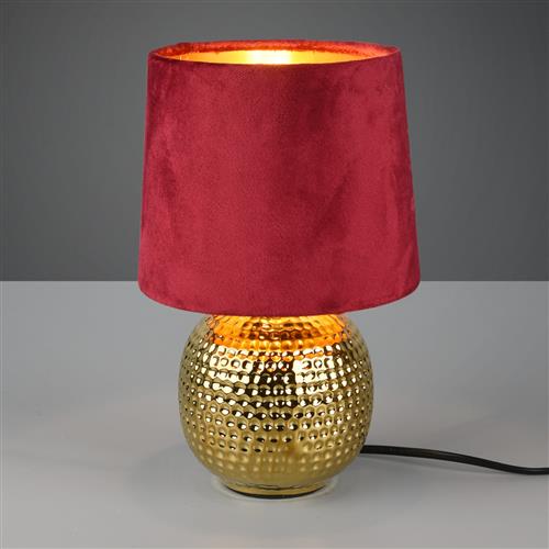 Sophia Red Velvet & Ceramic Gold Table Lamp R50821010