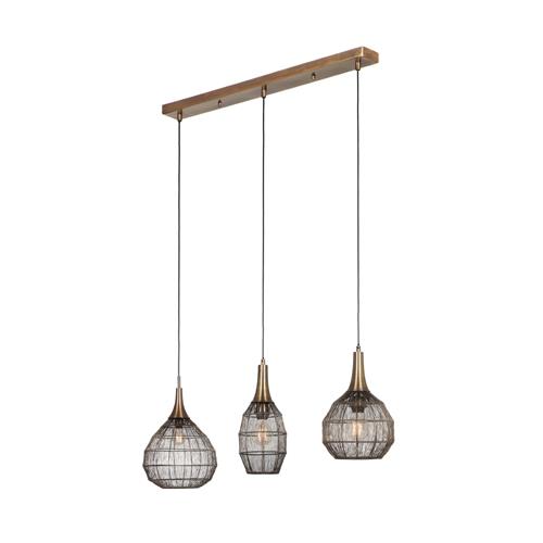 Soraya Old Brass Three ceiling Pendant 365400304