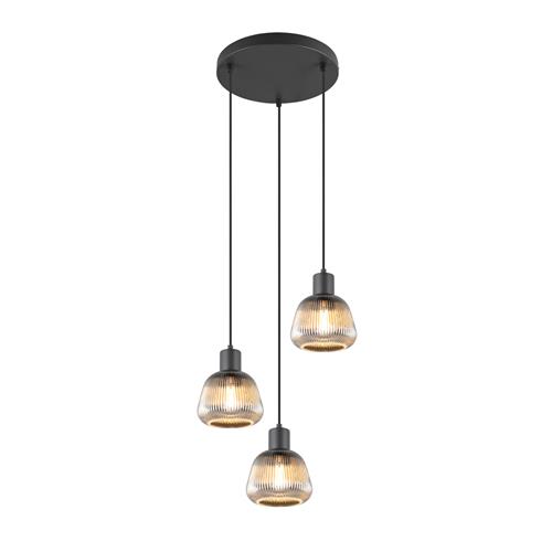 Tarifa Black Three Light Ceiling Pendant 362830332