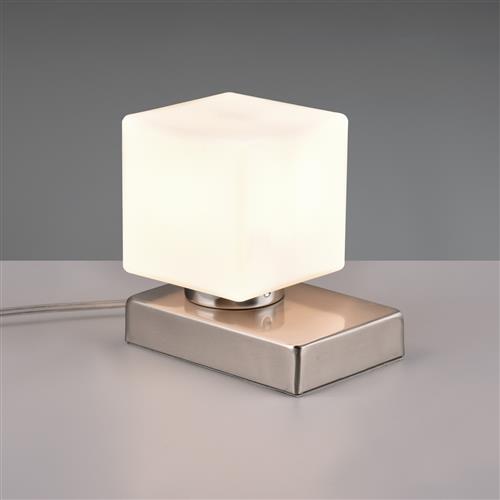 Till 2 Matt Nickel And Opal Glass Touch Table Lamp 590200107