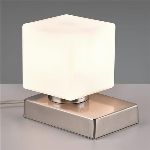 Till 2 Matt Nickel And Opal Glass Touch Table Lamp 590200107