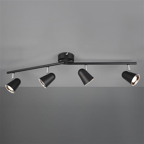 Toulouse Matt Black 4-Light LED Spotlight R82124132