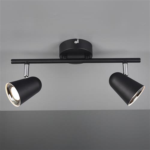 Toulouse Matt Black LED Double Wall/Ceiling Spotlight R82122132
