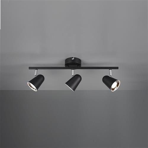 Toulouse Matt Black LED Triple Wall/Ceiling Spotlight R82123132