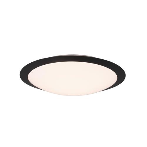 Umberto 420mm IP44 LED Matt Black Bathroom Flush Ceiling Fitting 680319132