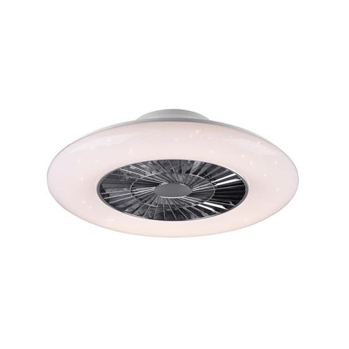 Visby Chrome And Matt White LED Small Fan Light R62402106