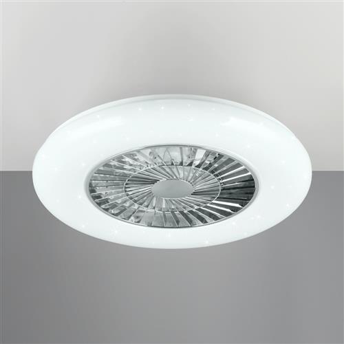Visby Chrome And Matt White LED Small Fan Light R62402106