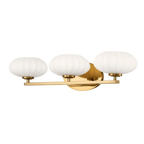 Fox Gold And White IP44 Bathroom Three Light Wall Fitting QN-PIM3-FXG