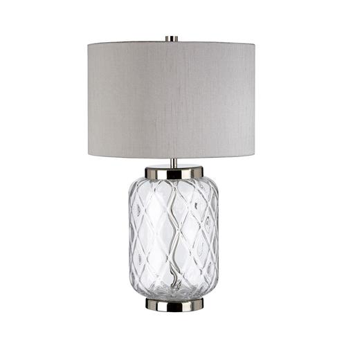 Silver Shade Polished Nickel And Glass Table Lamp QN-SOLA-TL-S
