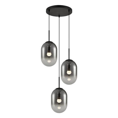 Alias Black Three Light Round Ceiling Pendant ML0320