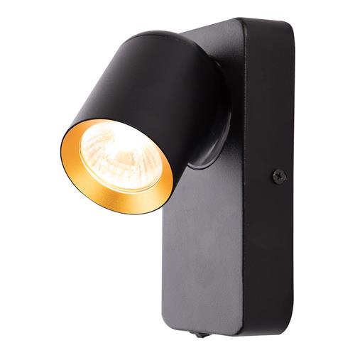 Andy Black And Gold Single Wall Spotlight ML9943