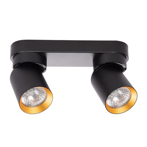 Andy Black And Gold Two Light Bar Ceiling Spot ML9935