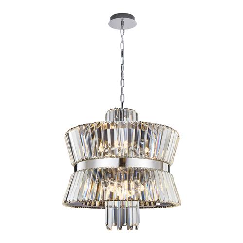 Aurelia Chrome and Crystal 12 Light Ceiling Pendant ML0406