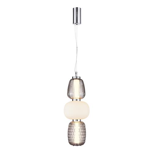 Caro LED Ceiling 3 Glass Pendant Chrome And Smoked ML0364