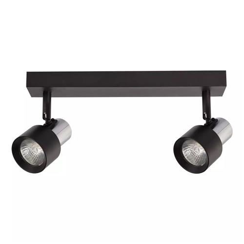 Cino Black And Chrome Two Light Ceiling Spot ML9947