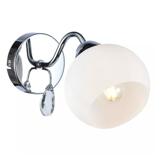 Connor Polished Chrome and White Single Wall Light MLP0875