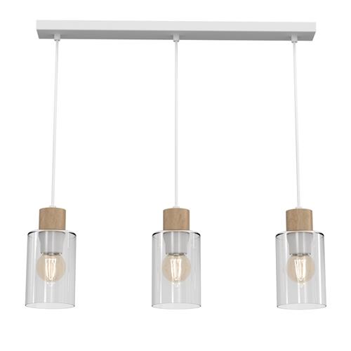 Madera White And Wood Three Light Ceiling Pendant MLP8555