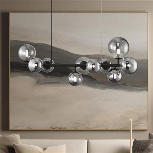 Mila Black Ten Light Straight Bar Ceiling Pendant ML0335