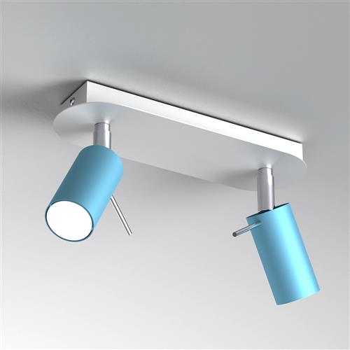 Preston White And Blue Double Ceiling Spotlight MLP7623