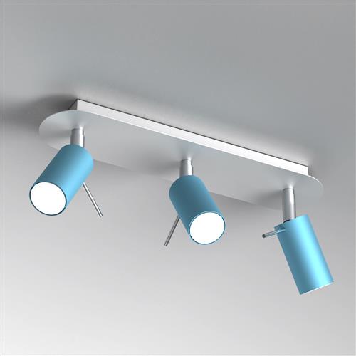 Preston White And Blue Triple Ceiling Spotlight MLP7624