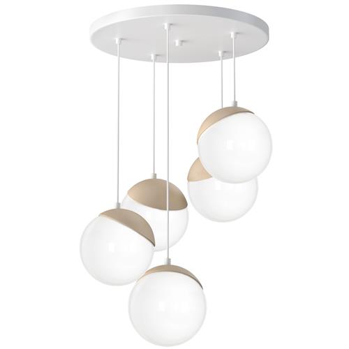 Sfera White And Wood 5-Light Ceiling Pendant MLP5426