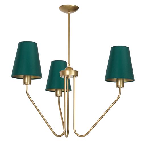 Victoria Brass And Green 3-Arm Ceiling Light MLP4907