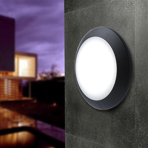 Berta Opal Black CCT LED IP66 Outdoor Wall Light BERTABL