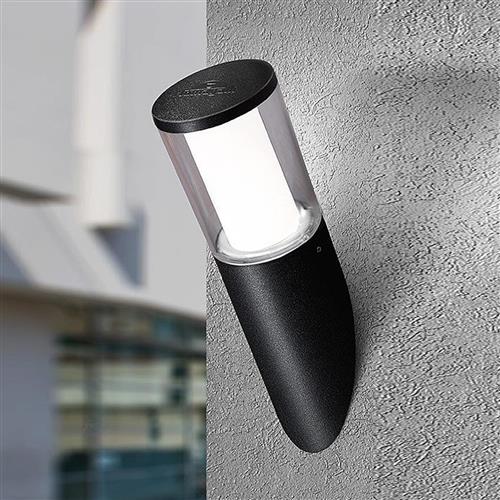 Carlo Black Angled IP55 CCT LED Wall Light CARLOFSBL