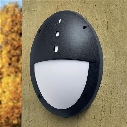 Danzi Eyelid Oval IP66 Black Outdoor Wall Light DANZIVEBL/E27