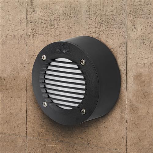 EXTRALETI 100 Round Grill Black IP66 Wall Light EXTRALETI100RDGRBL