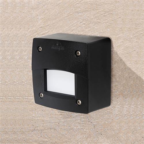 EXTRALETI 100 Square Eyelid Black IP66 Wall Light EXTRALETI100SQELBL