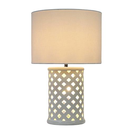 Kotake White 2-Light Table Lamp with Shade LS24502TL