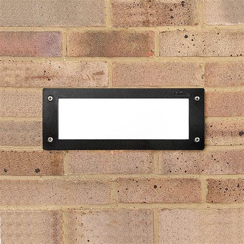 Leti 300 Black Recessed IP66 Wall Light LETI300BL