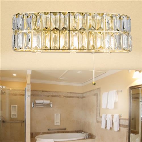 Loux Satin Brass Triple Crystal IP44 Wall Light LS3703SBWL