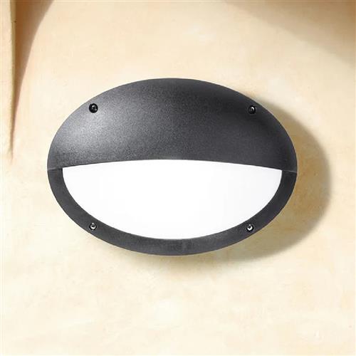 Maddi Horizontal Eyelid Black IP66 Wall Light MADDIHLBL/E27