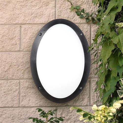 Maddi Oval IP66 Black Outdoor Wall Light MADDIBL/E27