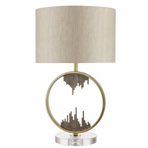 Manhattan Antique Brass and Crystal Table Lamp MAN01AB
