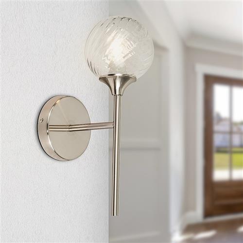 Mipha Satin Chrome Single Wall Light LS23801SCWL