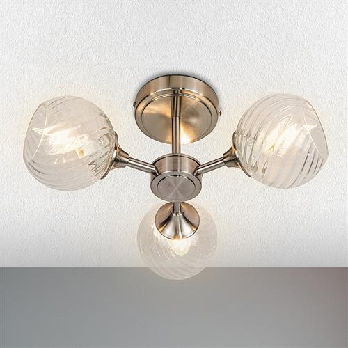 Mipha Satin Chrome Triple Semi Flush Light LS23803SC