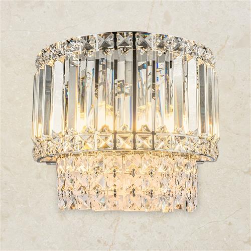 Miquella Triple Polished Chrome Crystal Wall Light LS0003CHWL