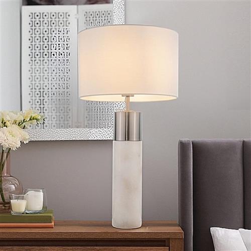 Nashandra Satin Chrome Marble Table Lamp LS23401SCTL